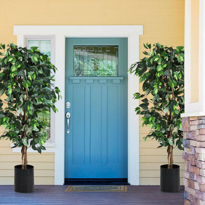 Ficus artificial de seda de 6 pies
