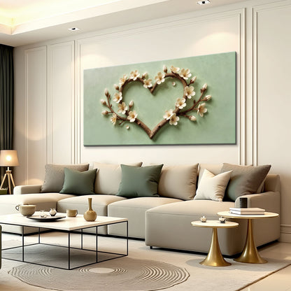Harmony in Bloom Wall Art canvas by Tailored Canvases, mint background with white blossoms on Tampa Home & Garden Store