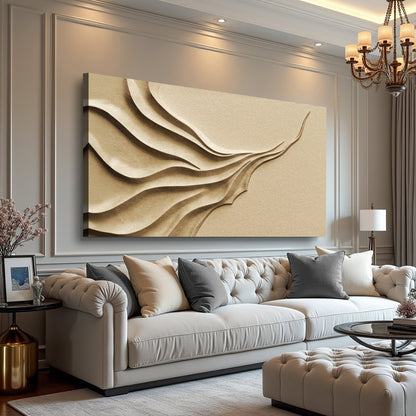 Beige Minimalist Wall Art II canvas by Tailored Canvases with abstract curves on Tampa Home & Garden Store