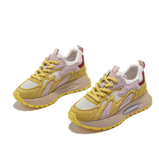 Stevvex women's sneakers pair with chunky platform and breathable white mesh with accents on Tampa Home & Garden Store