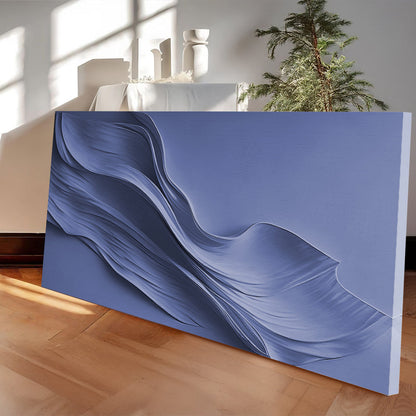 Midnight Navy Minimalist Wall Art canvas with flowing navy wave design Tailored Canvases on Tampa Home & Garden Store