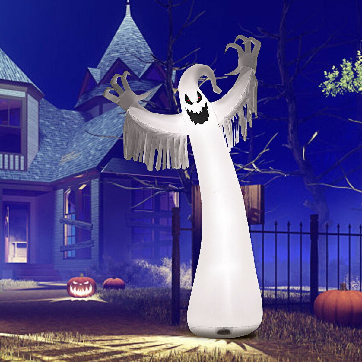12 ft White Halloween Inflatable Ghost with blower and LED lights DirectDeals on Tampa Home & Garden Store