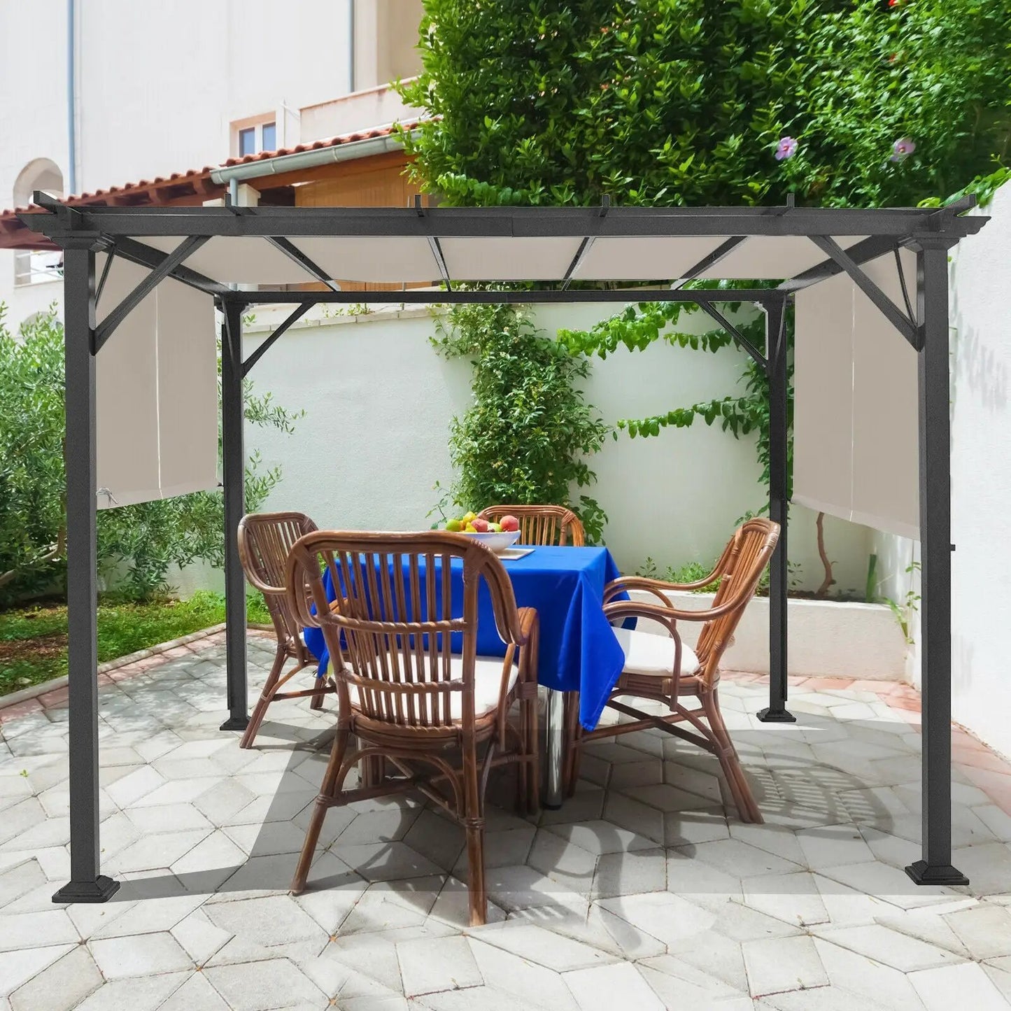 16x8 Two Piece Replacement Canopy Pergola Brown