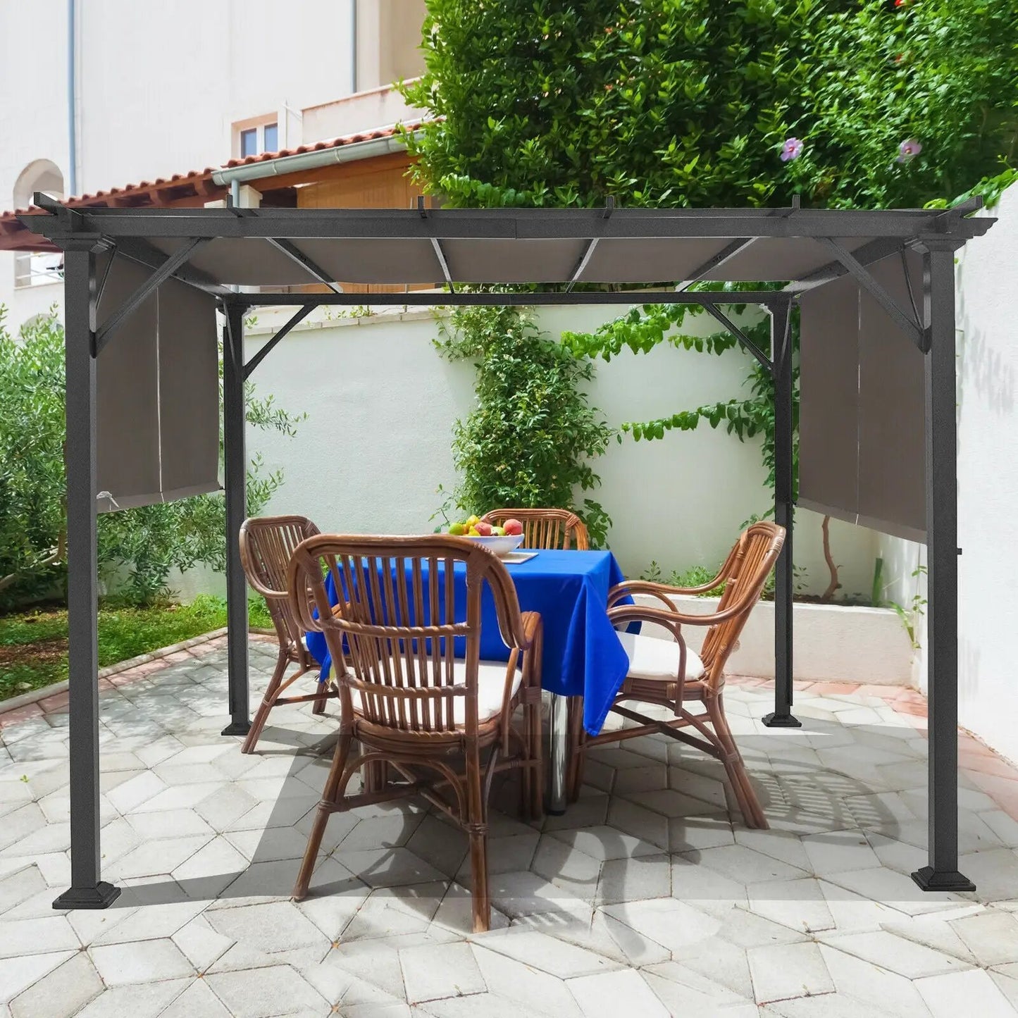 16x8 Two Piece Replacement Canopy Pergola Brown