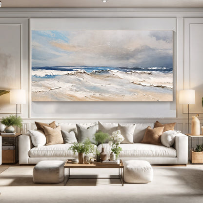 Serene Ocean Wave Coastal Wall Art IX canvas seascape by Tailored Canvases in blue sands on Tampa Home & Garden Store