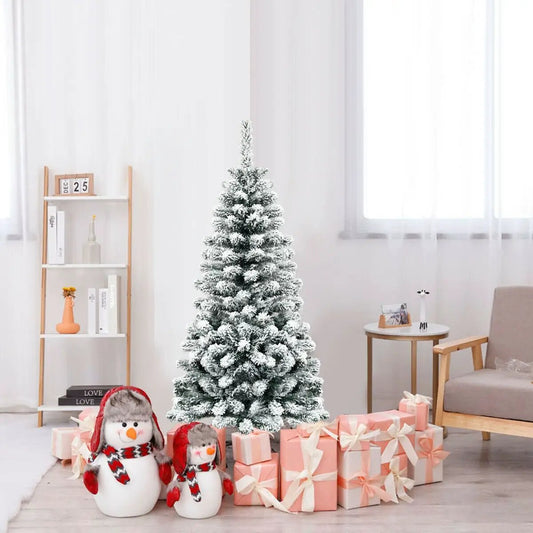 4.5ft unlit hinged snow-flocked pencil Christmas tree DirectDeals with 242 branches on Tampa Home & Garden Store