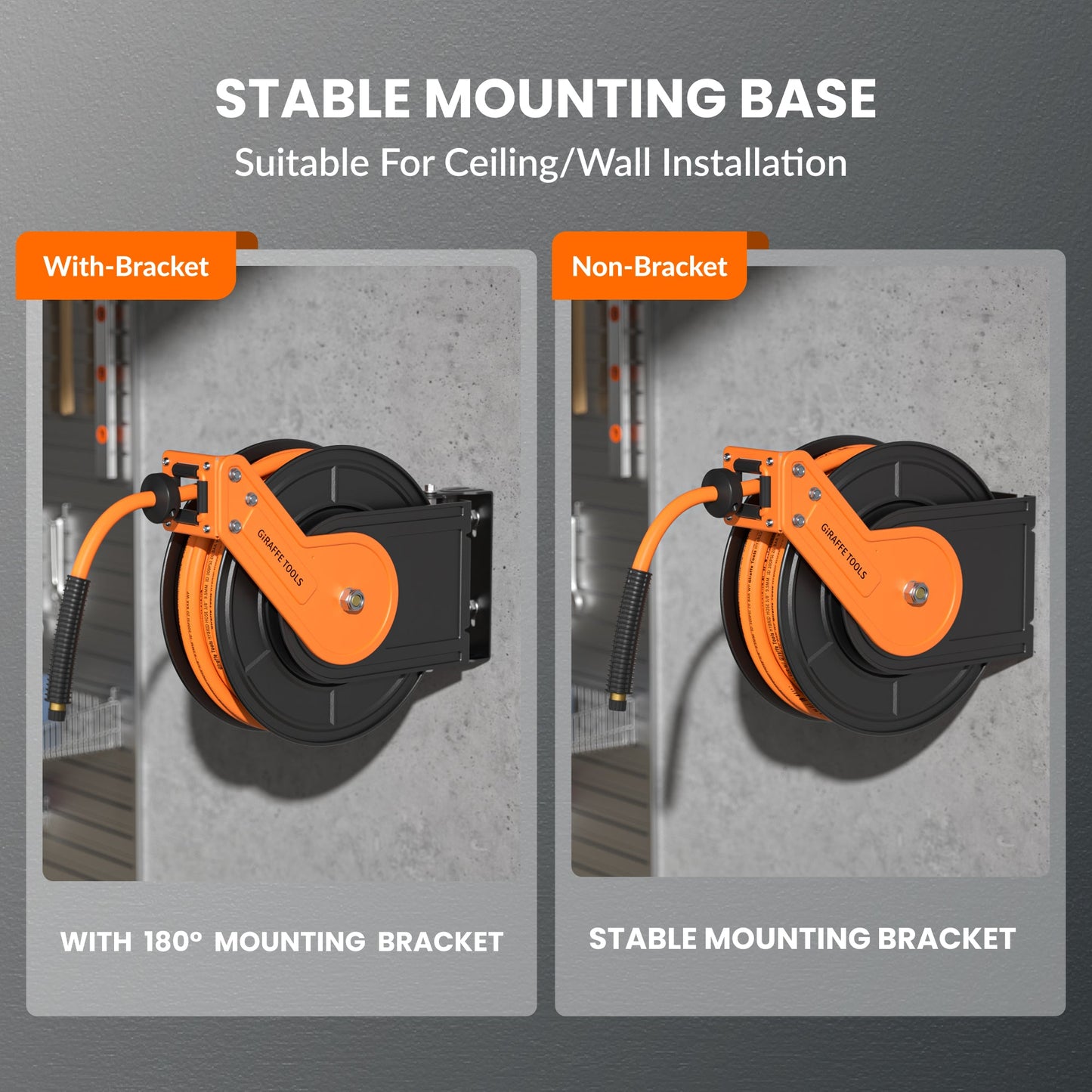 Retractable Air Hose Reel-Alloy Steel Reel-3/8in