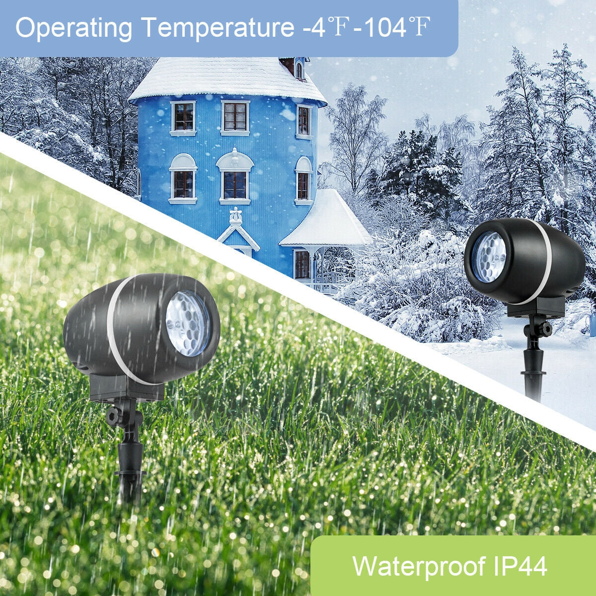 Outdoor Waterproof Christmas Snowflake LED Projector Light with Remote, black gobo projector on Tampa Home & Garden Store