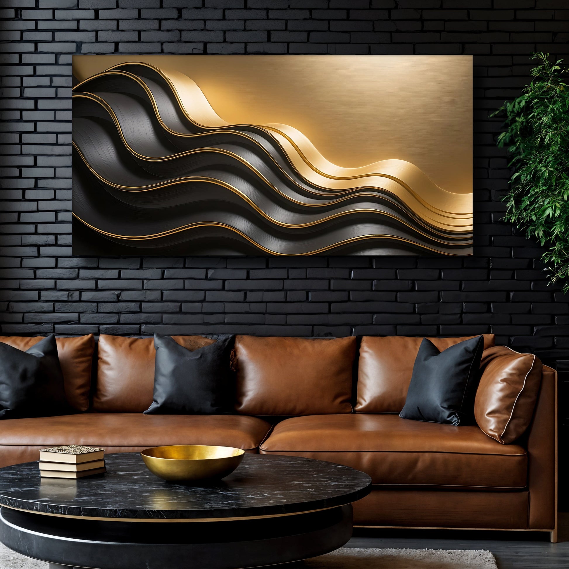 Black and Gold Minimalist Abstract Wall Art IV canvas Tailored Canvases on Tampa Home & Garden Store