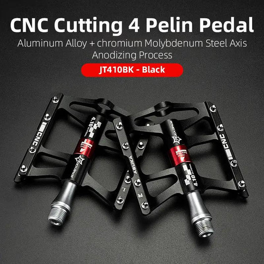 Stevvex bicycle pedals pair black aluminum platform with non-slip sealed bearings on Tampa Home & Garden Store