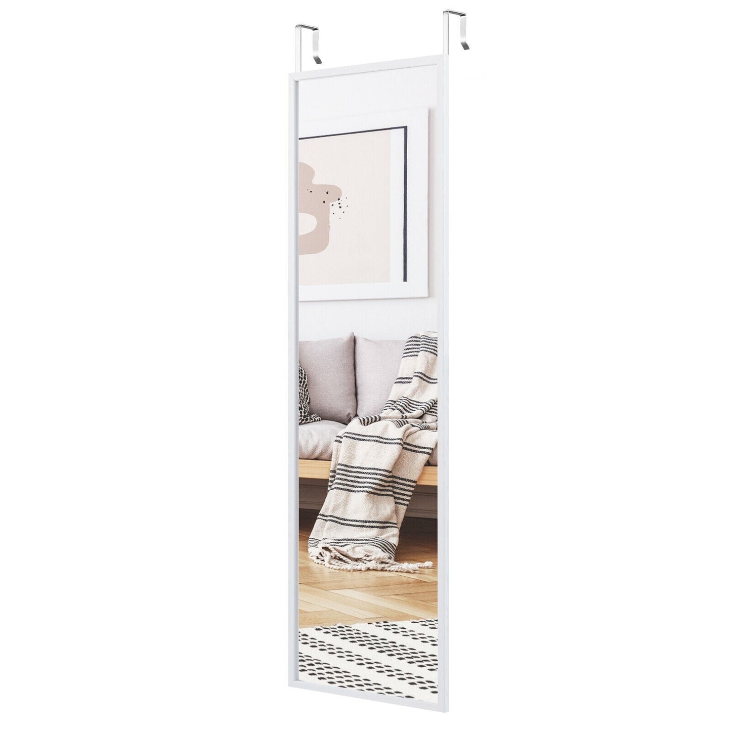 Full Length Metal Door Mirror with Adjustable Hook