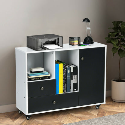 Archivador móvil lateral con 2 cajones - Negro