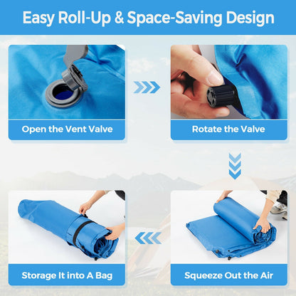 Esterilla Auto-inflable de Camping para Exterior con Almohadas y Bolsa
