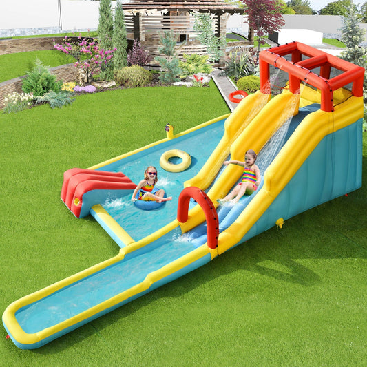 7-in-1 Inflatable Dual Slide Water Park Bounce House Without Blower - Tampa Home & Garden Store