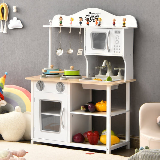 Wooden Pretend Play Kitchen Set for Kids with Accessories and Sink - Tampa Home & Garden Store