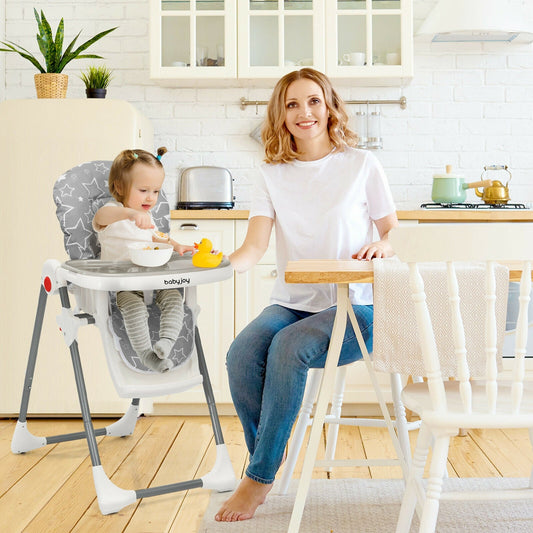 Folding Baby High Dining Chair with 6-Level Height Adjustment - Tampa Home & Garden Store