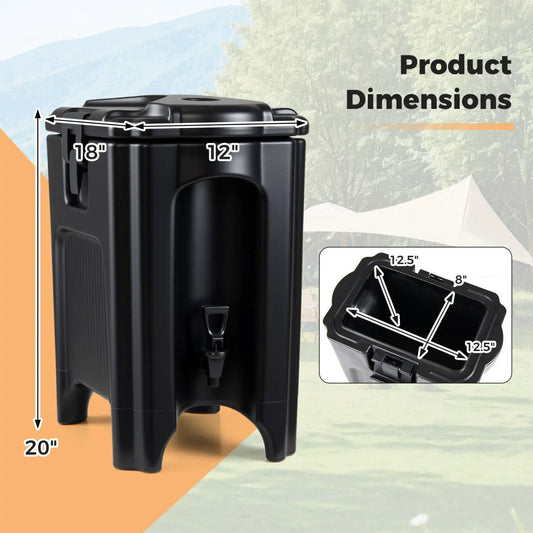 DirectDeals 4.4gal insulated beverage dispenser set of 2 in black with ergonomic handles on Tampa Home & Garden Store