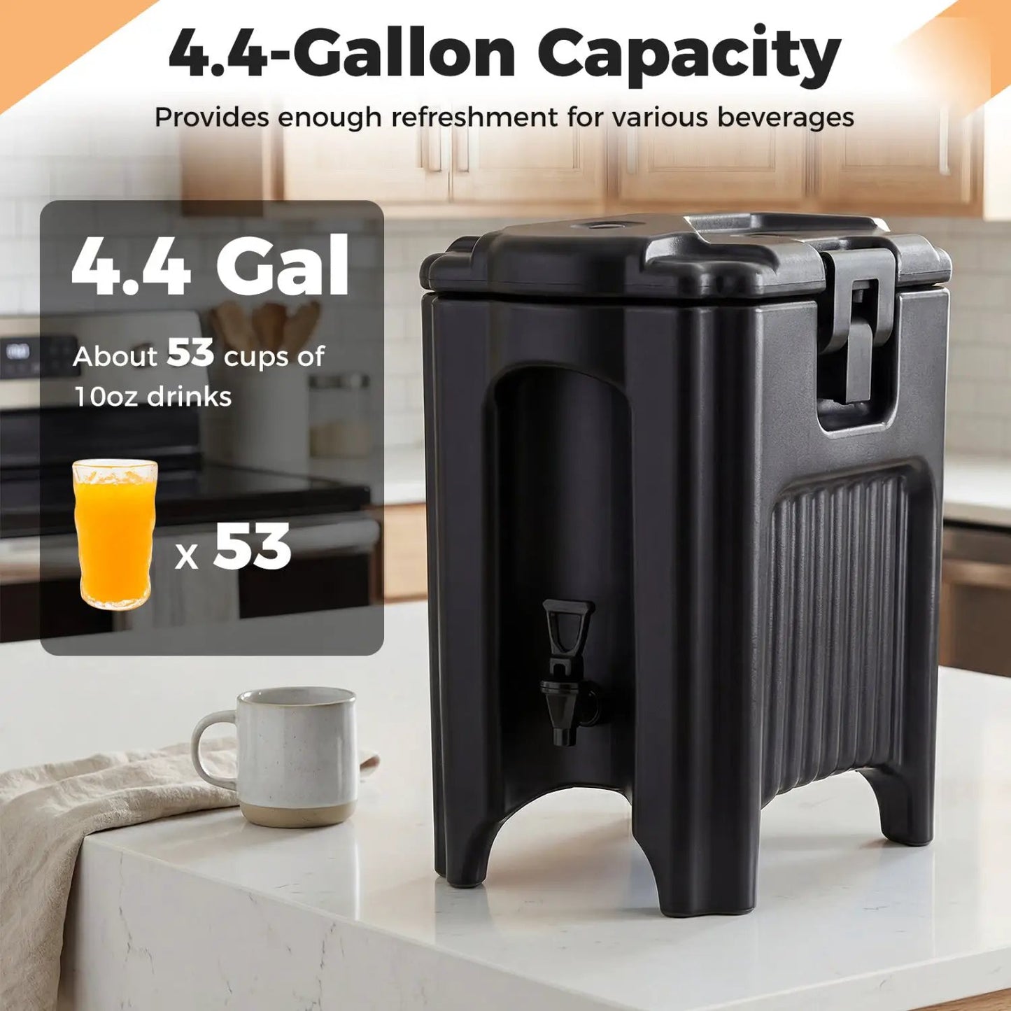 4.4 Gallons Insulated Beverage Dispenser Faucet