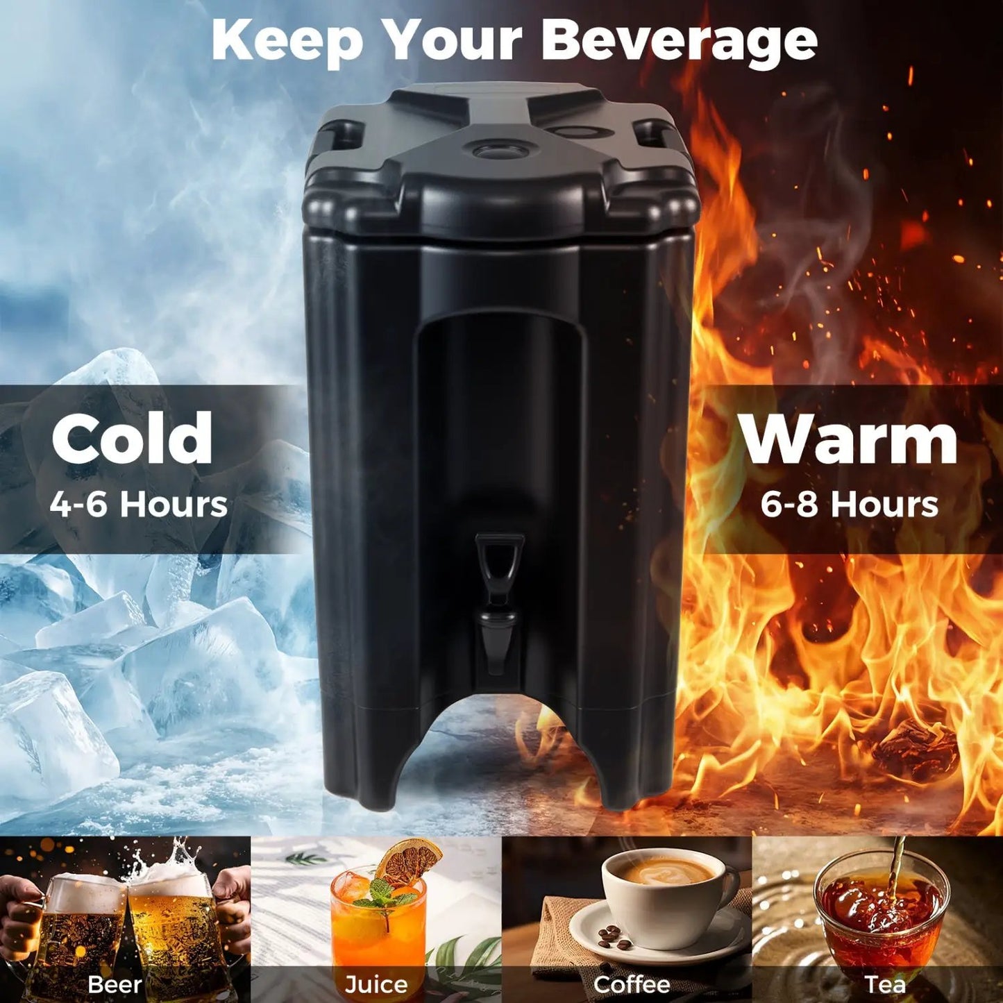 4.4 Gallons Insulated Beverage Dispenser Faucet
