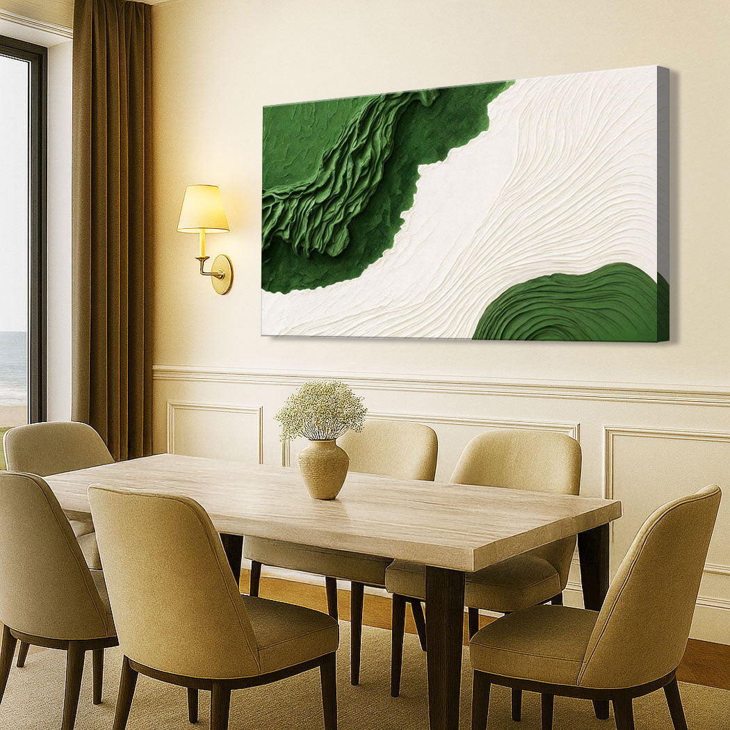 Green Rivers Abstract Wall Art IX canvas by Tailored Canvases with green and white ridges on Tampa Home & Garden Store