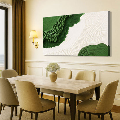 Green Rivers Abstract Wall Art IX canvas by Tailored Canvases with green and white ridges on Tampa Home & Garden Store