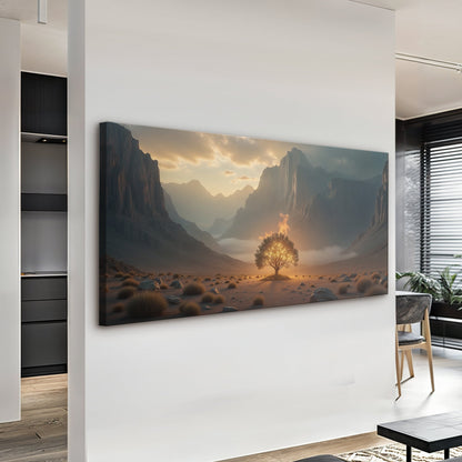 Burning Bush Faith Wall Art XII canvas desert scene with lone tree on Tampa Home & Garden Store