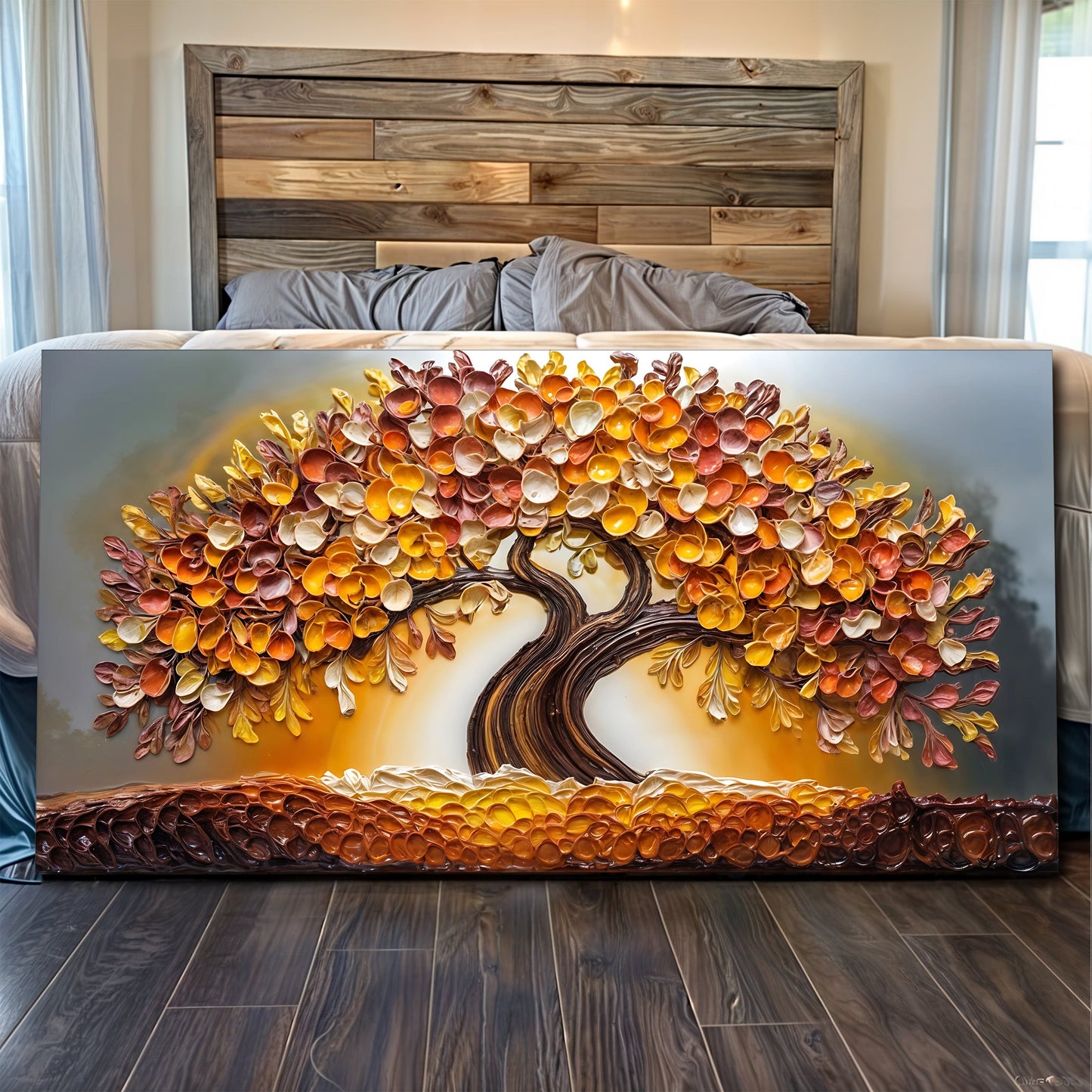 Golden Autumn Wall Art canvas by Tailored Canvases autumn tree with orange leaves on Tampa Home & Garden Store