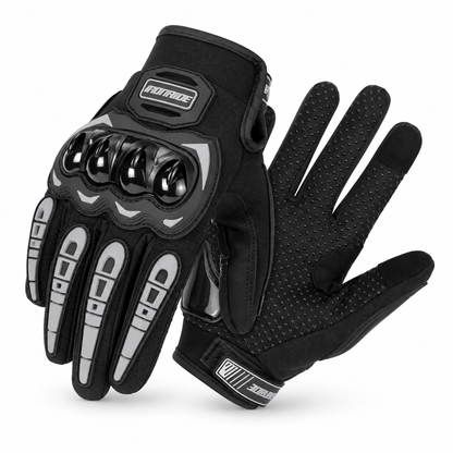 Summer Breathable Touch Screen Gloves by BikerZoneZ, black motorcycle gloves with knuckle guards on Tampa Home & Garden Store