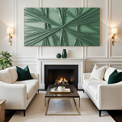 Modern Abstract Minimalist Wall Art VI canvas green drapery Tailored Canvases on Tampa Home & Garden Store