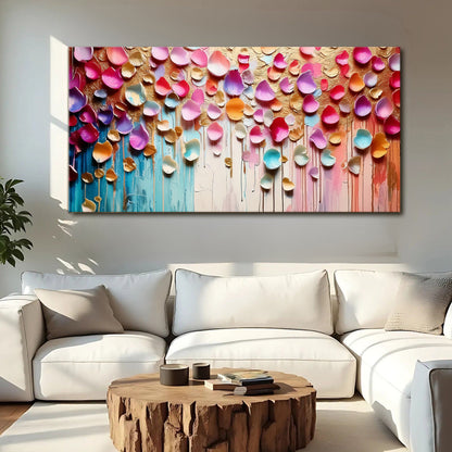 Vibrant Petals Canvas wall art by Tailored Canvases, a colorful abstract crafting canvas on Tampa Home & Garden Store