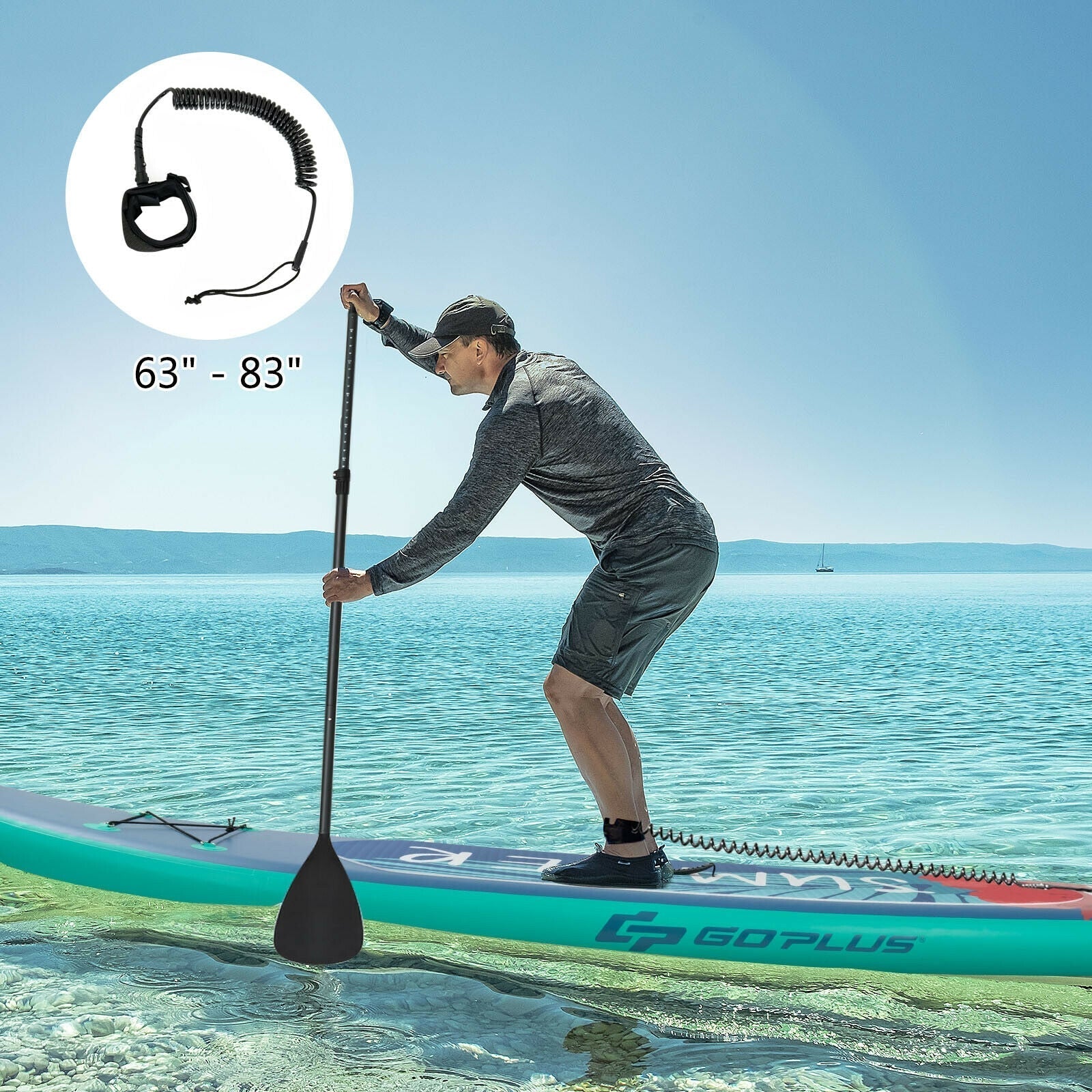 GemGear 10 ft inflatable stand up paddle board with backpack leash and aluminum paddle on Tampa Home & Garden Store