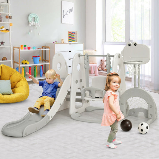 6 in 1 Toddler Slide and Swing Set with Ball Games - Tampa Home & Garden Store