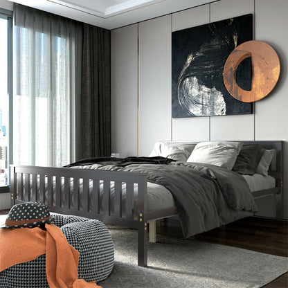 Cama Queen de Plataforma de Madera con Cabecero