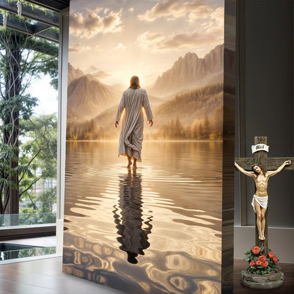 Reflections Faith Wall Art IV canvas by Tailored Canvases with robed figure on sunset lake on Tampa Home & Garden Store