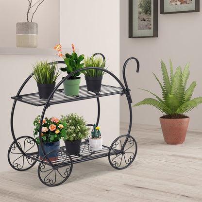 Carro de metal resistente para plantas/macetas