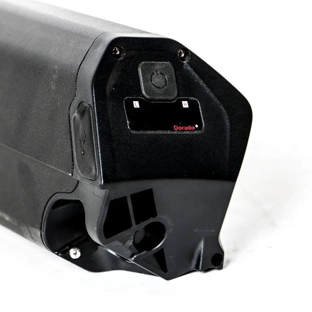 EUNORAU 48V25Ah Dorado ID-MAX case battery, black with Dorado+ label and power button on Tampa Home & Garden Store