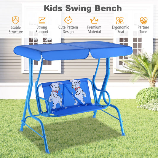 Outdoor Kids Patio Swing Bench with Canopy 2 Seats - Tampa Home & Garden Store