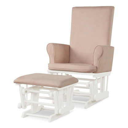 Mecedora relax para bebé y conjunto de cojín con otomana-Rosa