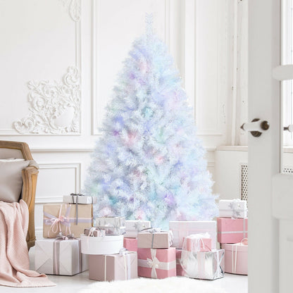 Árbol de Navidad artificial de oropel iridiscente de 1,8 m con 792 puntas de ramas