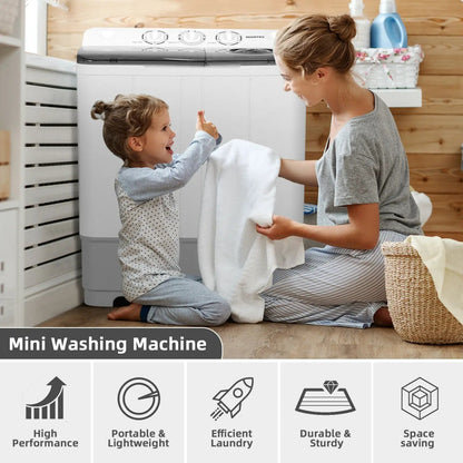 2-in-1 Portable Washing Machine Timer Control