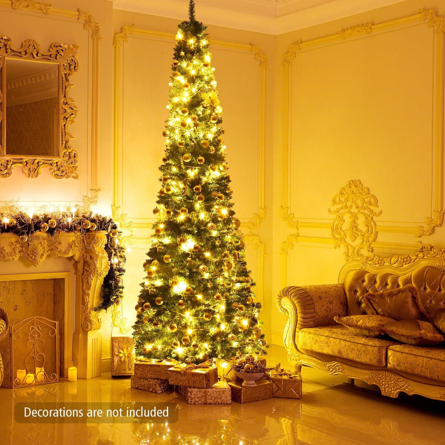 PVC Artificial Slim Pencil Christmas Tree-9 Feet
