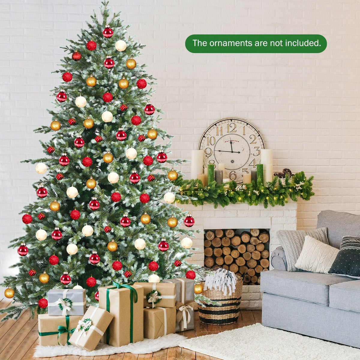 8 ft DirectDeals hinged artificial Christmas spruce tree with mixed PE/PVC tips on Tampa Home & Garden Store