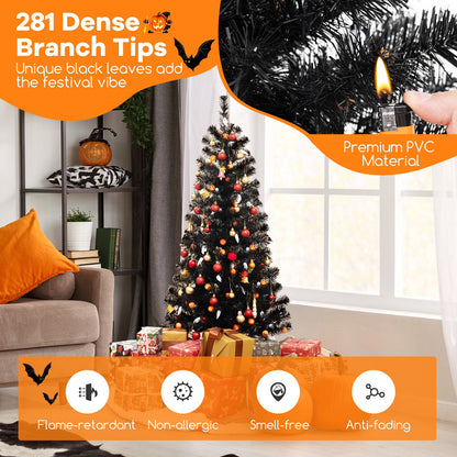 4.5 Feet Artificial Halloween Tree with 6 Lighting Modes and 5 Musics