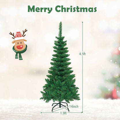 4.5 Ft Pre-Lit Premium Hinged Fir Pencil Tree