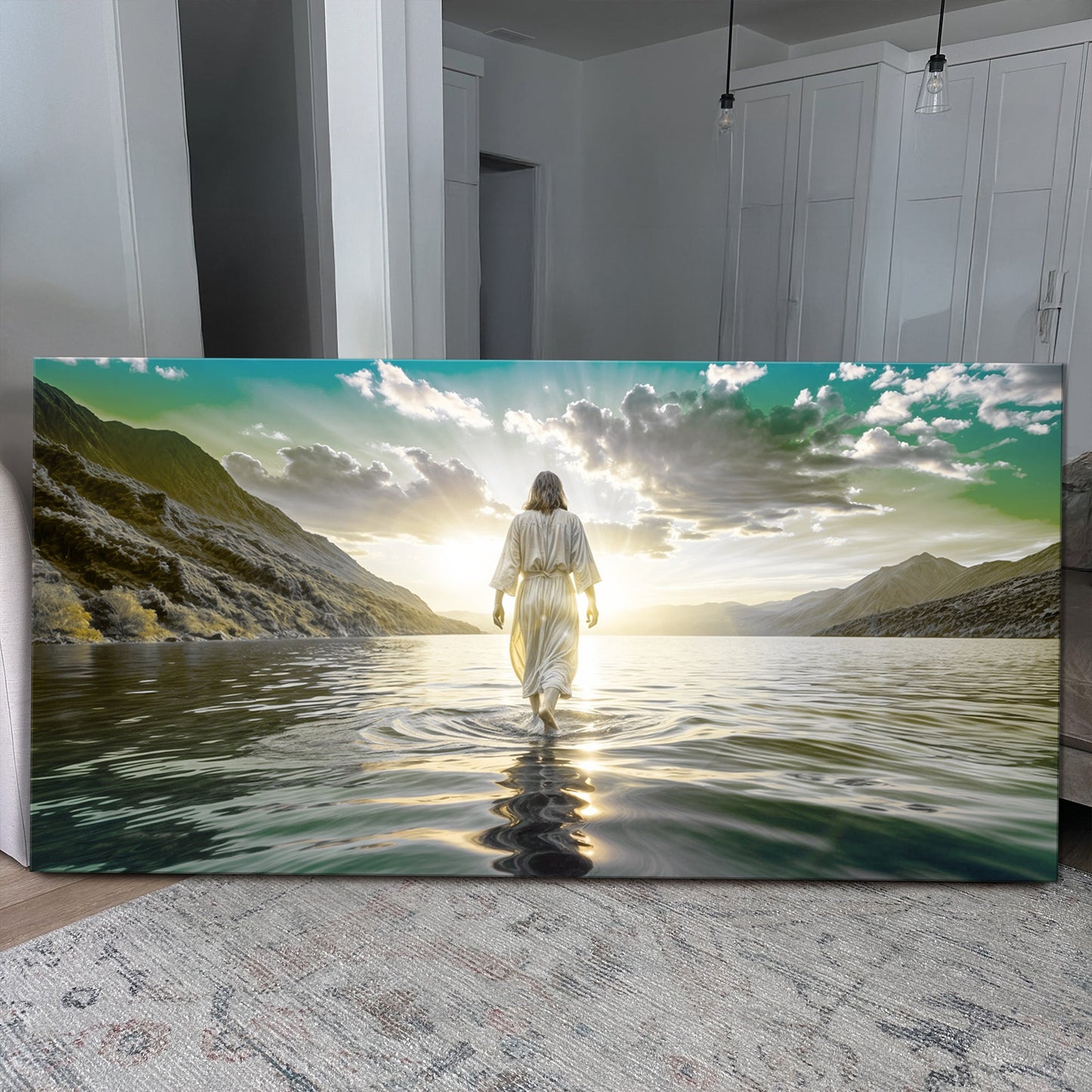 Reflections Faith Wall Art XIII canvas by Tailored Canvases, serene sunrise over mountains on Tampa Home & Garden Store