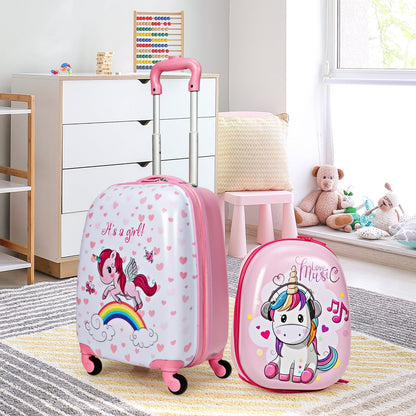 GemGear 2-piece kids luggage set: pink 12in backpack + 16in carry-on suitcase with wheels on Tampa Home & Garden Store