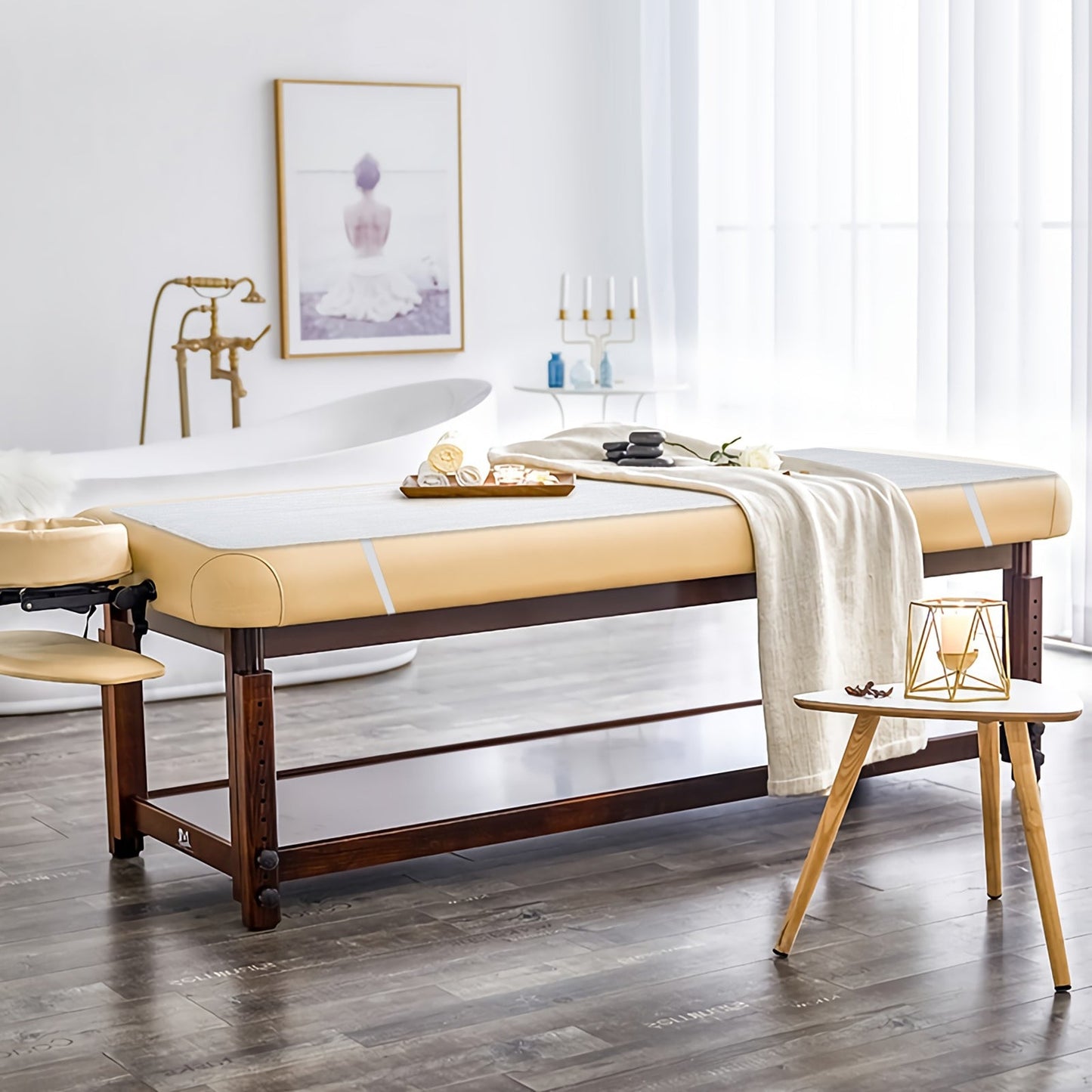 Calentador de cama de masaje de 71 x 31 pulgadas con 5 ajustes de calor