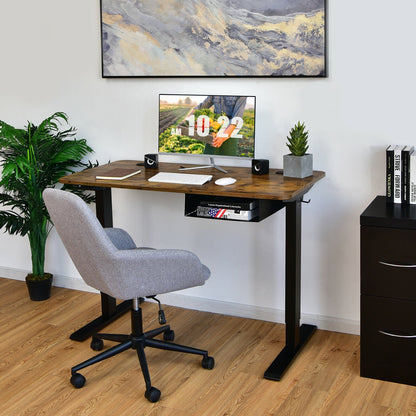 Escritorio eléctrico de pie con altura ajustable de 48 pulgadas y panel de control - Marrón rústico