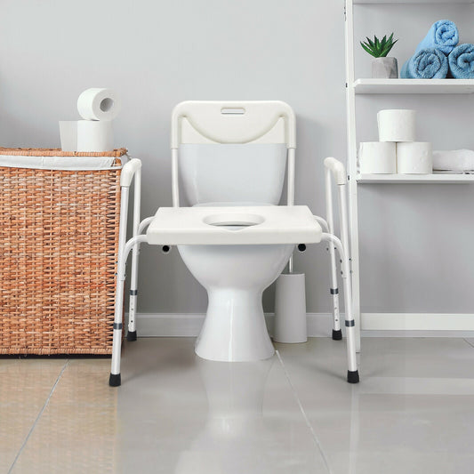 3-in-1 Bedside Commode Portable Toilet with Adjustable Height - Tampa Home & Garden Store