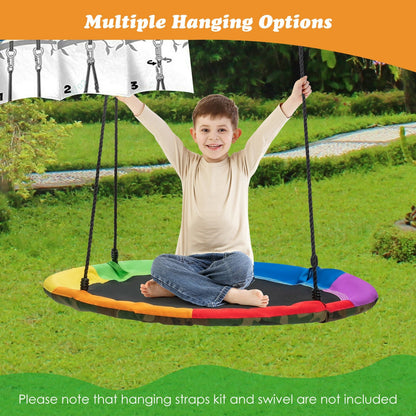 2-pack saucer tree swing seats DirectDeals rainbow rope-suspension, kid on round swing on Tampa Home & Garden Store